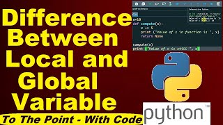 Difference between local and global variable in python | Learning Python #localandglobalvariables