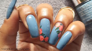 Floral nail art | minimal rose nail art