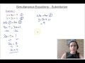 Simultaneous Equations - Substitution Method