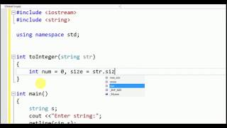 convert string into integer in C++ without using atoi
