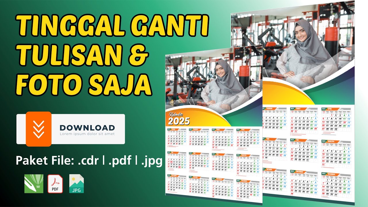 Template Kalender 2025 1 Lembar 12 Bulan Fixed - YouTube