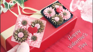 DIY How to Make 3D Gift Tag With Small Flowers  | Valentine's Day