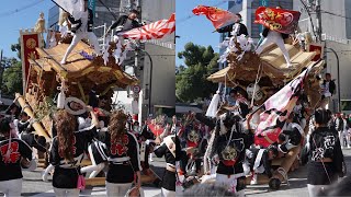 令和6年 長野地区高向地区合同曳行 ぶんまわし 河内長野駅前 高向下町/高向中町/高向上町/野作/石坂/原/下西代/西代/育成会/長野 長野神社・西代神社・高向神社秋祭り だんじり祭