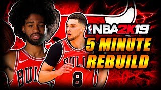 REBUILDING The Bulls In 5 MINUTES!! - NBA 2k19 MyLeague Challenge Rebuild