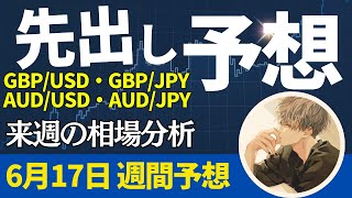 【先出し予想】6月17日〜【ポンドル・ポン円・豪ドル・豪円】～トレードシナリオ【投資家プロジェクト億り人さとし】