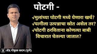 पोटगी ठरवितांना कोणत्या बाबी विचारात घेतल्या जातात? #घटस्फोट#पोटगी#Potagi#Alimony#Maintenance#Divorc