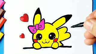 Como desenhar Namorada do Pikachu ❤ Desenhos Bonitos - Desenho para Desenhar