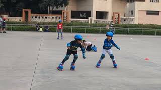 Practice before the skating tournament