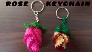 How to crochet rose keychain | crochet rose keychain for beginners | rose flower