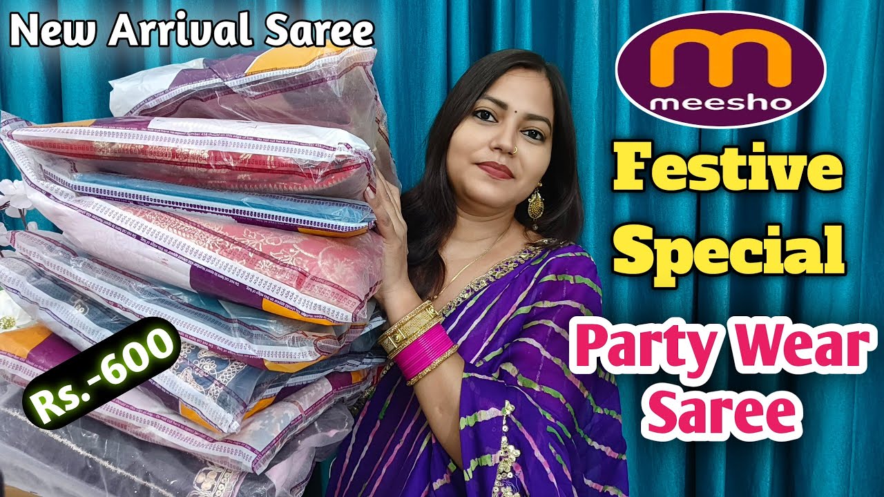 Meesho Latest Party Wear Saree Collection Meesho Saree Haul Adhira
