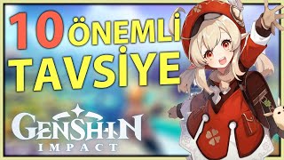 Gelişiminizi Kolaylaştıracak 10 Önemli Tavsiye | GENSHIN IMPACT Türkçe Rehber