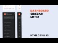 Responsive Side Navigation Bar in HTML CSS And JavaScript | Dashboard Sidebar Menu | Side Bar Menu