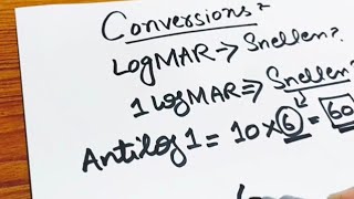Conversion of LogMar Visual acuity into Snellen