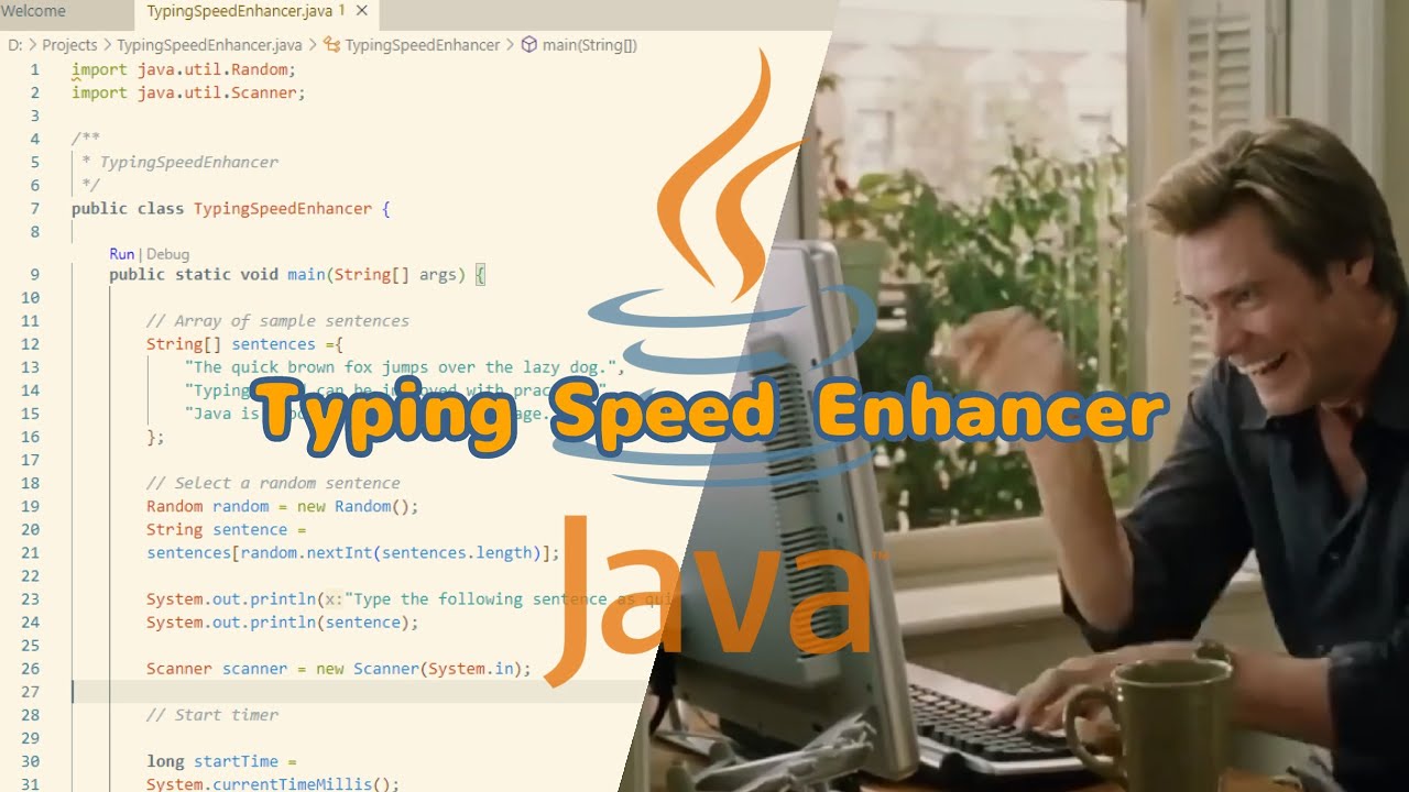 Typing Speed Enhancer Programme In Java 1 Youtube
