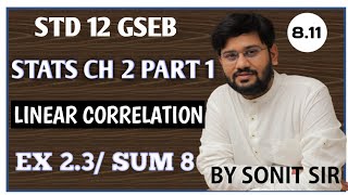 8.11 find correct value of correlation exercise 2.3 s-8 pg no 100 spearman's rank correlation method