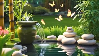 🎶 Relaxing Music for Sleep 99% - Bamboo Water Fountain Healing