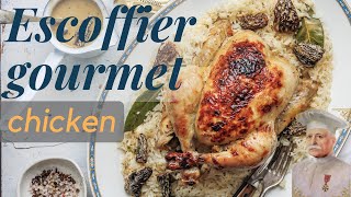 Elegant Escoffier-Inspired Christmas Feast: Pot Roasted Chicken with Champagne and Morel Mushrooms