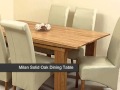 Milan Solid Oak Dining Table & 6 Ivory Leather Chairs