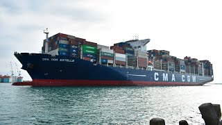 達飛海運旗下貨輪 【 CMA CGM ESTELLE  艾斯特勒 】進高雄港