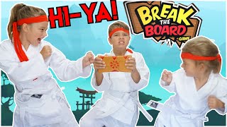 3 Kid Karate Ninjas Break Boards with Bare Hands! Break the Board Game Hi-Ya!