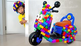 Senya played with Colored Blocks and Built a Cool Mini Dirt Bike