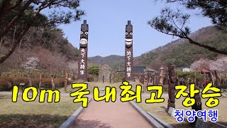 벚꽂길 드라이브 스루  장승 작품을 볼 수 있는 청양 칠갑산 장승공원