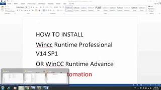 Instruction of Installation for WINCC runtime professional V14 SP1 for TIA Portal