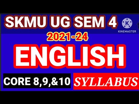 English Sem 4 Syllabus Skmu Ug Sem4 Youtube