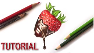 How To Draw A Chocolate Strawberry | Color Pencil Tutorial