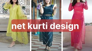 💯 Net Fabric Kurti Design | Kurti Design | Net Suit Design