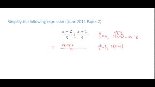 CSEC Maths - Simplifying Algebraic Fractions