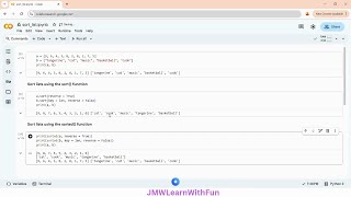Sort lists in Google Colab