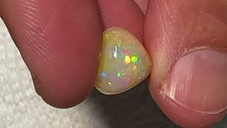 4.24 Carat Wide Bottom Pear Ethiopian Welo Opal