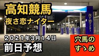 【前日予想】高知競馬（2021年3月14日）【穴馬のすゝめ】