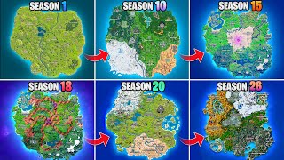 Evolution of Fortnite Map (Chapter 1 Season 1 - Chapter 4 Season 4)