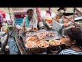 Thai Food at Amphawa Floating Market - Thailand SEAFOOD FEAST Cooked on a Boat!