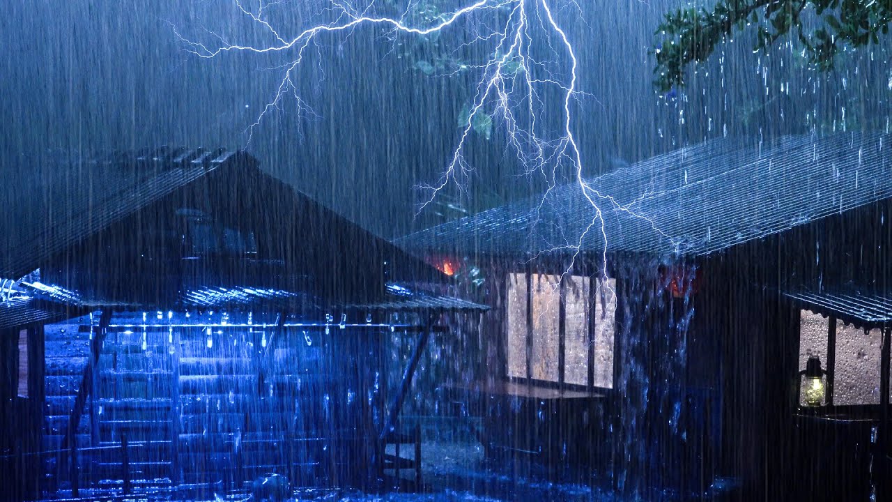 Sitting On The Porch On A Stormy Day Heavy Rain Sounds To Sleep Relax