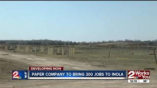 Paper company to bring 300 jobs to Inola