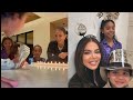 kim u0026 khloe kardashian doing the viral candle trend with kids chicago stormi true u0026 psalm