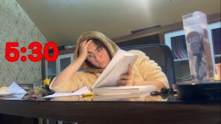 STUDY VLOG 📚 productive day in my life: waking up at 5 am, 8-hour study day