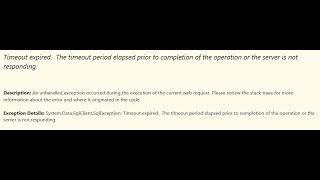 How to troubleshoot SQL Server Execution time out Errors