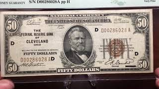 A $50 Federal Reserve Bank Note of 1929