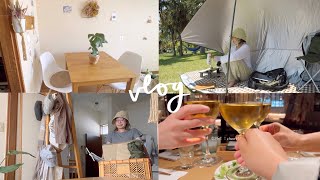 [vlog] golden week in 宮崎, japan / 美味しいwine / new furniture / solo beach day camp.