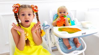 Diana and Roma play with Baby Oliver | Best videos with little brother