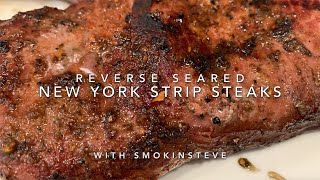 Reverse Seared New York Strip Steak on the Bullseye