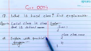 C++ Local Class | Learn Coding