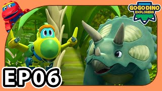 🦖【GOGODINO】The Scary Horned Monster | E06 | Super Dino Adventure | Dinosaur | Cartoon | T-Rex | Toys