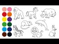 ANIMALES MAMIFEROS 3 dibujar y colorear para niños - Dibujar animales con Beethoven