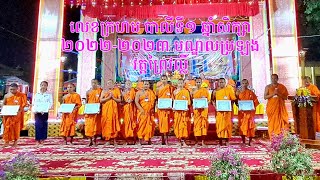 លេខក្រហមបាលីទី១ ឆ្នាំសិក្សា២០២២-២០២៣ មណ្ឌលប្រឡហ វត្តព្រៃវល្លិ៍ P2 @sonny-channel