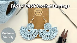 FAST / EASY Crochet Earrings | Beginner Friendly